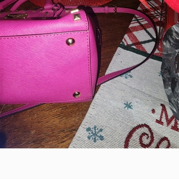 Michael Kors Jet Set Travel Saffiano Studded Satchel - Picture 8 of 13